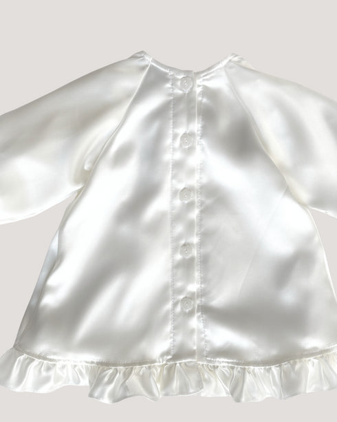 SATIN DRESS WITH RUFFLES